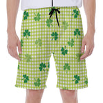 St. Patrick's Day Buffalo Plaid Print Men's Beach Shorts