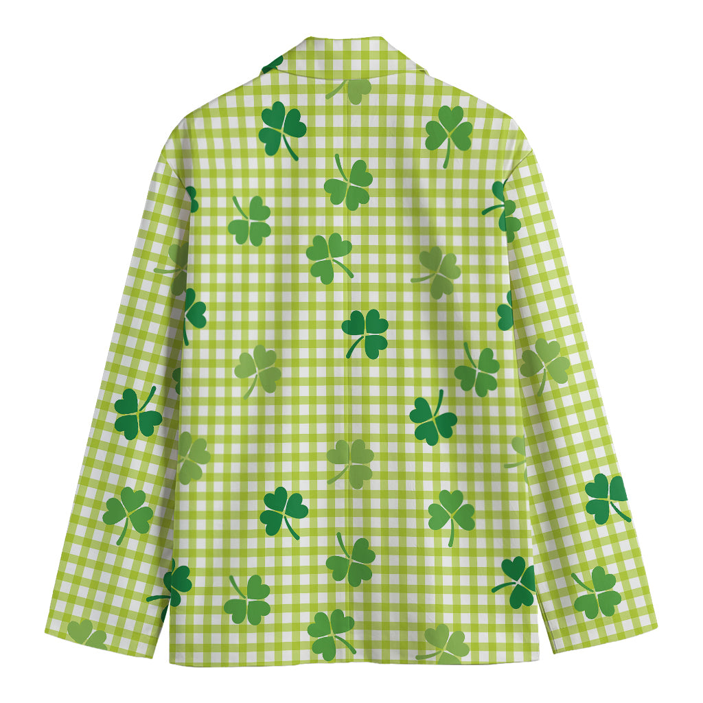 St. Patrick's Day Buffalo Plaid Print Men's Blazer