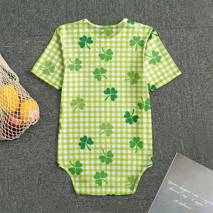 St. Patrick's Day Buffalo Plaid Print Men's Bodysuit