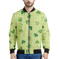 St. Patrick's Day Buffalo Plaid Print Men's Bomber Jacket