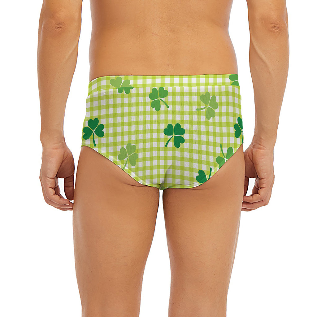 St. Patrick's Day Buffalo Plaid Print Men's Briefs
