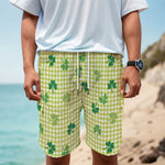 St. Patrick's Day Buffalo Plaid Print Men's Cargo Shorts