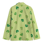 St. Patrick's Day Buffalo Plaid Print Men's Cotton Blazer