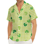St. Patrick's Day Buffalo Plaid Print Men's Deep V-Neck Shirt