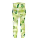 St. Patrick's Day Buffalo Plaid Print Men's leggings