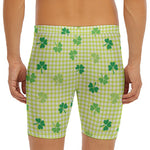 St. Patrick's Day Buffalo Plaid Print Men's Long Boxer Briefs