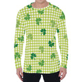 St. Patrick's Day Buffalo Plaid Print Men's Long Sleeve T-Shirt
