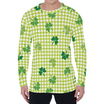 St. Patrick's Day Buffalo Plaid Print Men's Long Sleeve T-Shirt