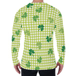 St. Patrick's Day Buffalo Plaid Print Men's Long Sleeve T-Shirt