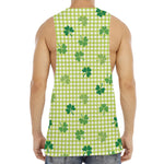 St. Patrick's Day Buffalo Plaid Print Men's Muscle Tank Top