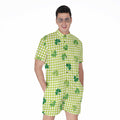 St. Patrick's Day Buffalo Plaid Print Men's Romper