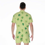 St. Patrick's Day Buffalo Plaid Print Men's Rompers