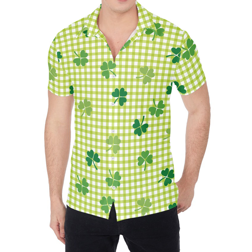 St. Patrick's Day Buffalo Plaid Print Men's Shirt
