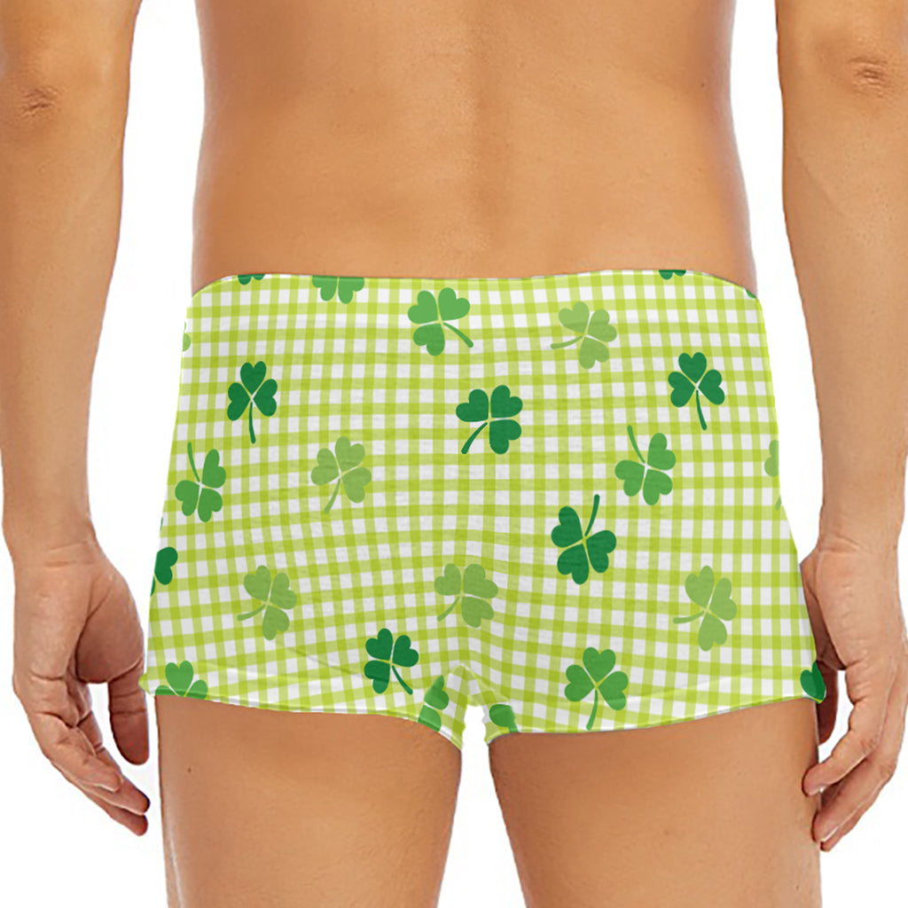 St. Patrick's Day Buffalo Plaid Print Men's Short Boxer Briefs