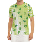 St. Patrick's Day Buffalo Plaid Print Men's Short Sleeve Rash Guard