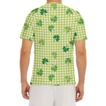 St. Patrick's Day Buffalo Plaid Print Men's Short Sleeve Rash Guard