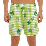 St. Patrick's Day Buffalo Plaid Print Men's Split Running Shorts