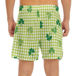 St. Patrick's Day Buffalo Plaid Print Men's Split Running Shorts