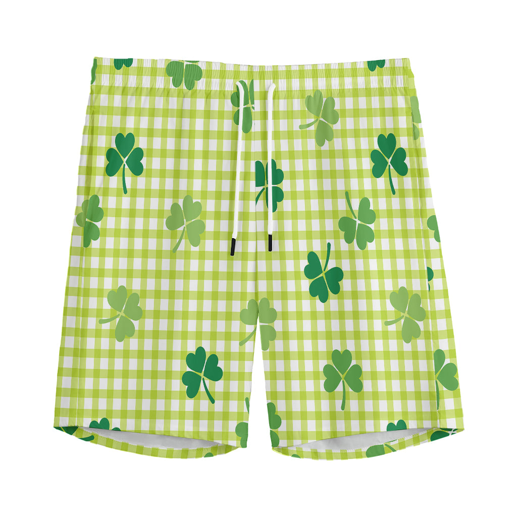 St. Patrick's Day Buffalo Plaid Print Men's Sports Shorts