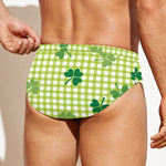 St. Patrick's Day Buffalo Plaid Print Men's Swim Briefs