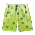 St. Patrick's Day Buffalo Plaid Print Men's Swim Trunks