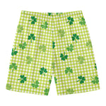 St. Patrick's Day Buffalo Plaid Print Men's Swim Trunks