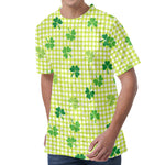 St. Patrick's Day Buffalo Plaid Print Men's Velvet T-Shirt