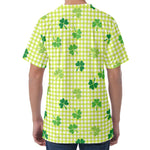 St. Patrick's Day Buffalo Plaid Print Men's Velvet T-Shirt