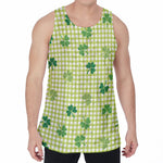 St. Patrick's Day Buffalo Plaid Print Men's Velvet Tank Top