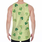 St. Patrick's Day Buffalo Plaid Print Men's Velvet Tank Top