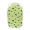 St. Patrick's Day Buffalo Plaid Print Mesh Laundry Hamper