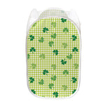 St. Patrick's Day Buffalo Plaid Print Mesh Laundry Hamper