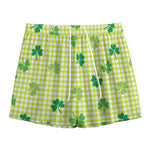 St. Patrick's Day Buffalo Plaid Print Mesh Shorts