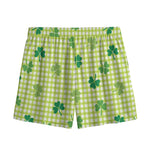 St. Patrick's Day Buffalo Plaid Print Mesh Shorts