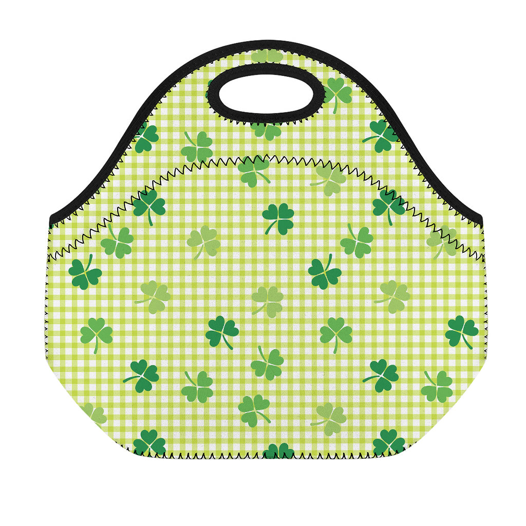 St. Patrick's Day Buffalo Plaid Print Neoprene Lunch Bag