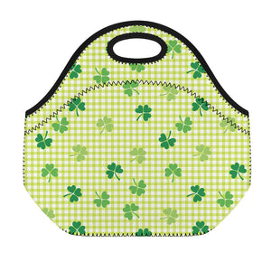 St. Patrick's Day Buffalo Plaid Print Neoprene Lunch Bag