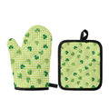 St. Patrick's Day Buffalo Plaid Print Oven Mitt And Pot Holder Set