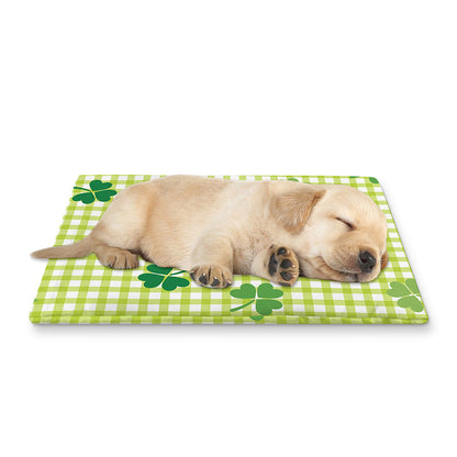 St. Patrick's Day Buffalo Plaid Print Pet Cooling Mat Cover