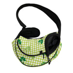 St. Patrick's Day Buffalo Plaid Print Pet Sling Carrier