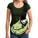 St. Patrick's Day Buffalo Plaid Print Pet Sling Carrier