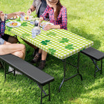 St. Patrick's Day Buffalo Plaid Print Picnic Table Cover