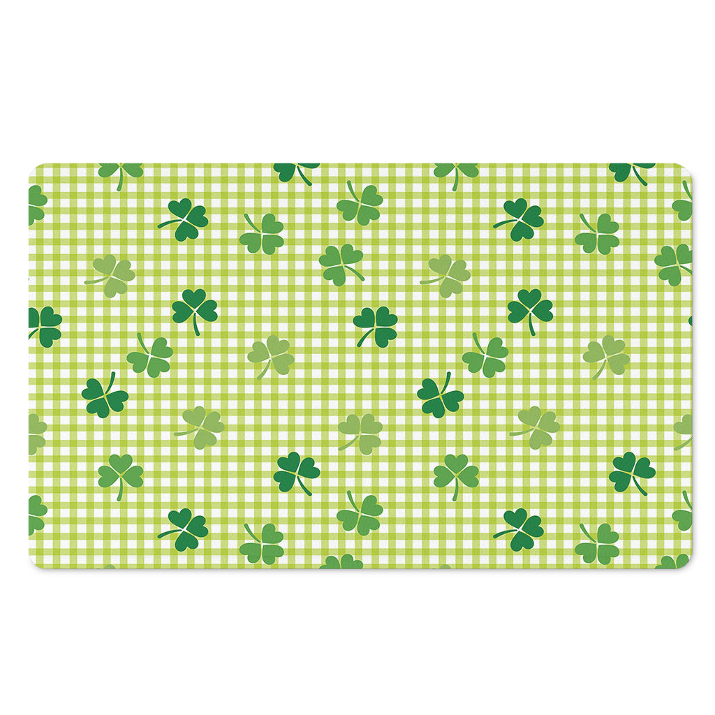 St. Patrick's Day Buffalo Plaid Print Polyester Doormat