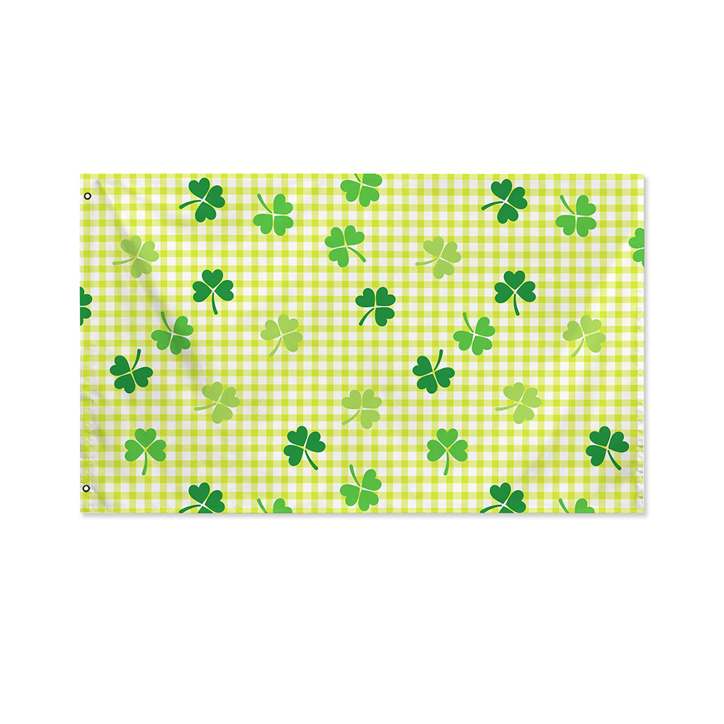 St. Patrick's Day Buffalo Plaid Print Polyester Flag