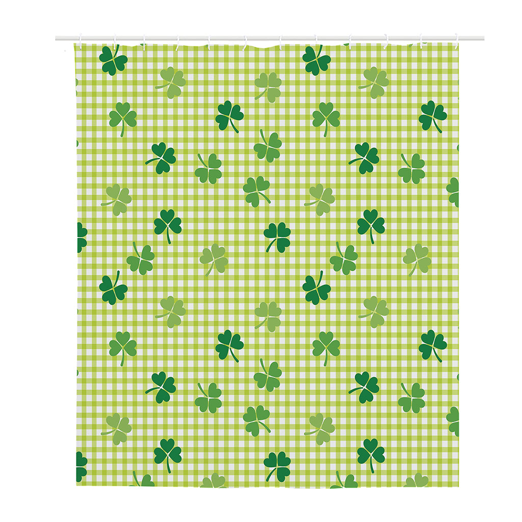 St. Patrick's Day Buffalo Plaid Print Polyester Shower Curtain