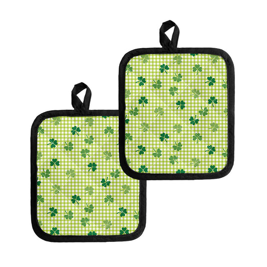 St. Patrick's Day Buffalo Plaid Print Pot Holders