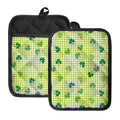 St. Patrick's Day Buffalo Plaid Print Pot Holders With Pocket