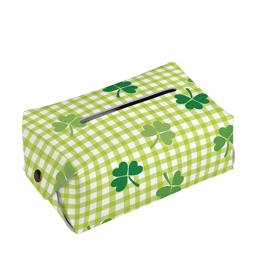 St. Patrick's Day Buffalo Plaid Print Rectangle Tissue Box Cover