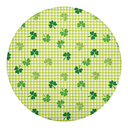 St. Patrick's Day Buffalo Plaid Print Round Blanket