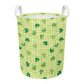 St. Patrick's Day Buffalo Plaid Print Round Laundry Basket