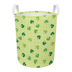 St. Patrick's Day Buffalo Plaid Print Round Laundry Basket